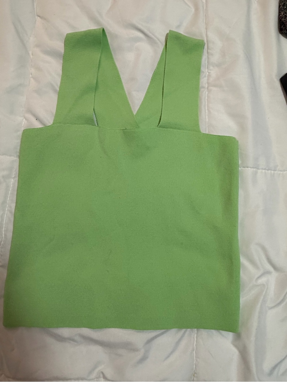 House of Harlow 1960 Lime Green Square Neck Crop Tank